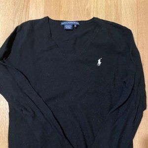 Women's black sweater, merino wool, Ralph Lauren